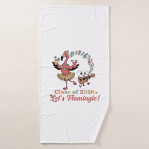 Tropical Flamingo Party & Ukulele Music - Fun Summ Bath Towel