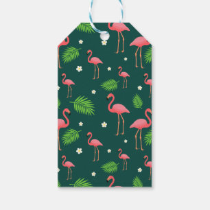 Tropical Flamingo Pattern Gift Tags