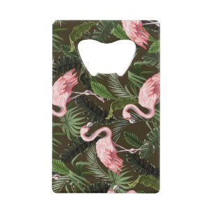 Tropical Flamingo Pattern: Vintage Leaves