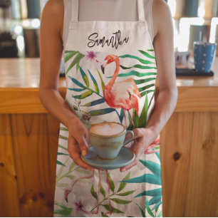 Tropical Flamingo Personalised All-Over Print  Apron