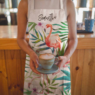 Tropical Flamingo Personalised All-Over Print  Apron