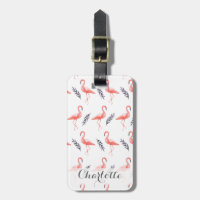 Tropical Flamingo Personalised Luggage tag