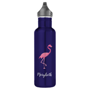 "Tropical Flamingo" Personalised Matte Blue 710 Ml Water Bottle