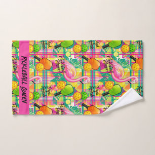 Tropical Flamingo Pickleball Hand Towel