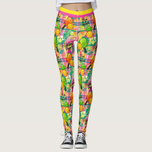 Tropical Flamingo Pickleball Power Leggings
