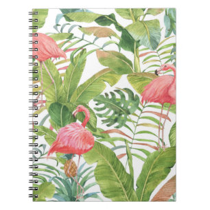 Tropical Flamingo Pineapple: Hand-Drawn Pattern Notebook