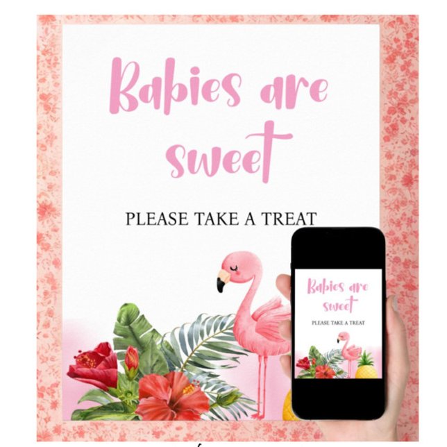 Tropical Flamingo Pink Babies are Sweet Sign (Creator Uploaded)