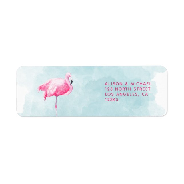 Tropical flamingo pink blue summer wedding (Front)