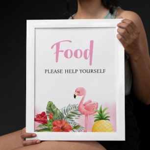 Tropical Flamingo Pink Food Sign