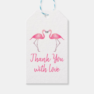 Tropical Flamingo Pink Thank You Wedding Favour Gift Tags