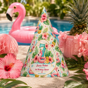 Tropical Flamingo Pool Party 7th Birthday Splash Hat