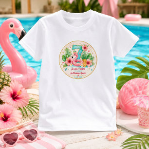 Tropical Flamingo Pool Party 7th Birthday Splash T-Shirt