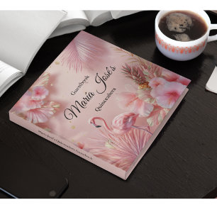 Tropical Flamingo Quinceañera, custom Guest Book