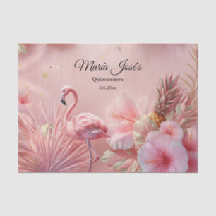 Tropical Flamingo Quinceañera, custom Tissue Paper