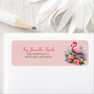 Tropical Flamingo Return Address Label