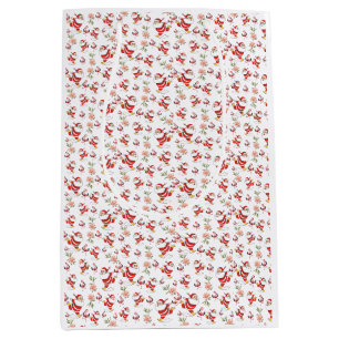 Tropical Flamingo Santa Christmas Pattern Medium Gift Bag