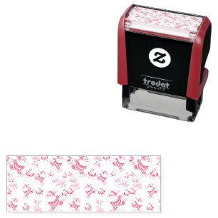Tropical Flamingo Santa Christmas Pattern Self-inking Stamp