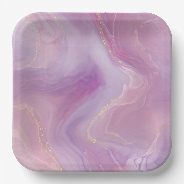 Tropical Flamingo Square Paper Plate (Front)