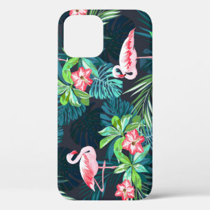 Tropical Flamingo: Summer Flowers Pattern iPhone 12 Case
