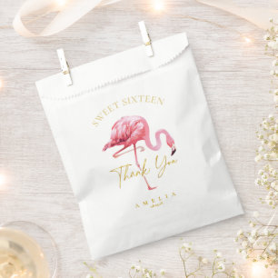 Tropical Flamingo Sweet 16 Thank You ID922 Favour Bags