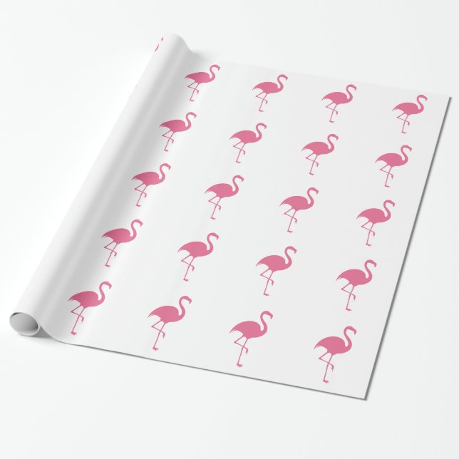 Tropical Flamingo Trendy Wrapping Paper (Unrolled)