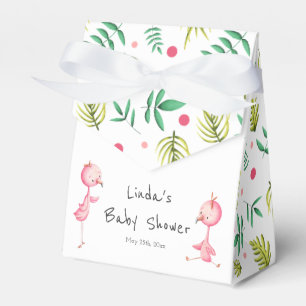 Tropical Flamingo Twins Baby Shower Personalised Favour Box
