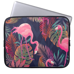 Tropical flamingo: vintage palm pattern. laptop sleeve