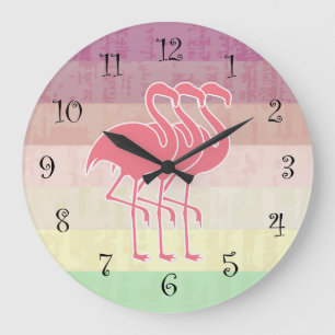 Tropical Flamingo Wall Clocks