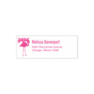 Tropical Flamingo with Palm trees Self-inking Stamp