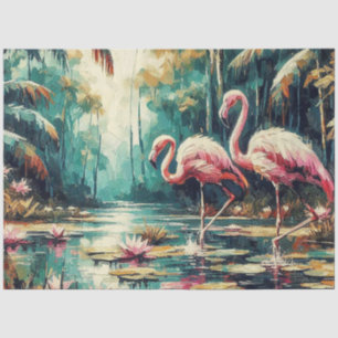 Tropical Flamingoes Tissue/Craft Paper