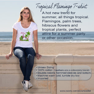 Tropical Flamingos and Flowers T-Shirt