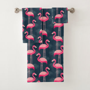 Tropical Flamingos Bath Towel Set