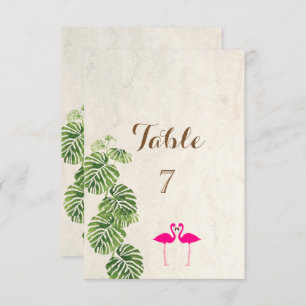 Tropical Flamingos   Table Card