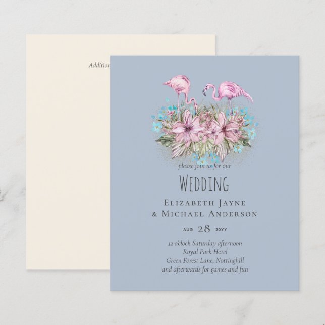 Tropical Flamingos Wedding (Front/Back)