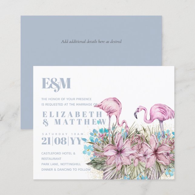 Tropical Flamingos Wedding (Front/Back)