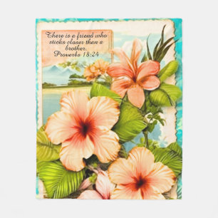 Tropical Fleece Blanket Proverbs 18:24