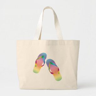Tropical Flip Flops 1 Large Tote Bag
