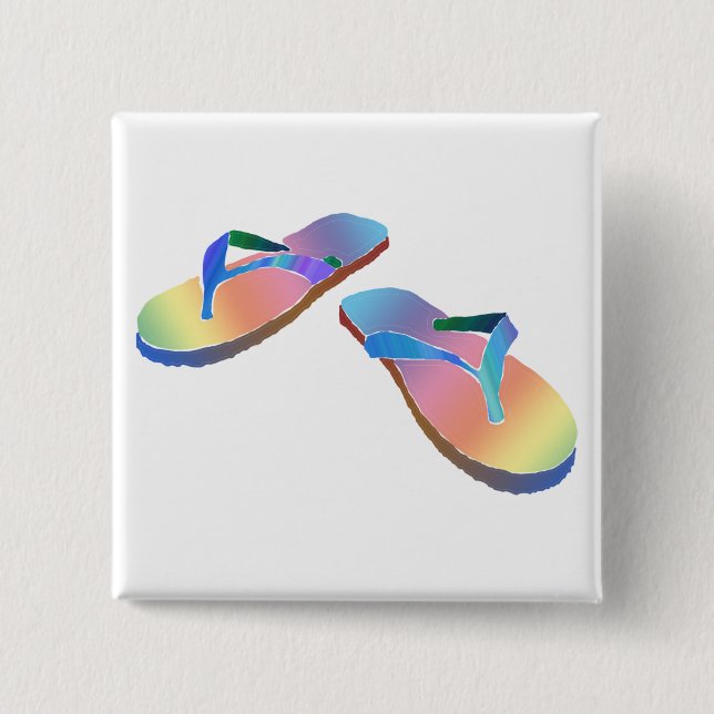 Tropical Flip Flops 2 15 Cm Square Badge (Front)