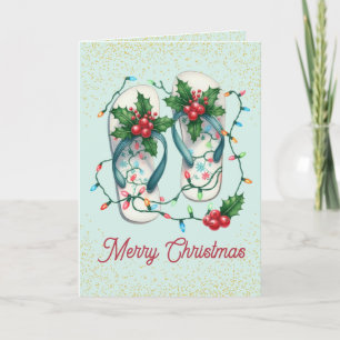 Tropical Flip Flops Christmas Card