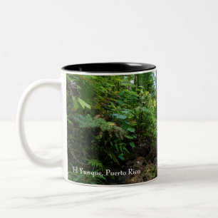 Tropical flora of el yunque rainforest Two-Tone coffee mug