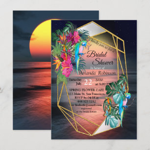 Tropical Flora Paradise at Sunset Invitation