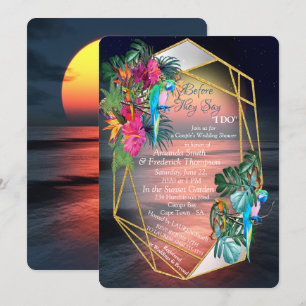 Tropical Flora Paradise at Sunset Invitation