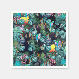 Tropical Flora Paradise at Sunset  Napkin