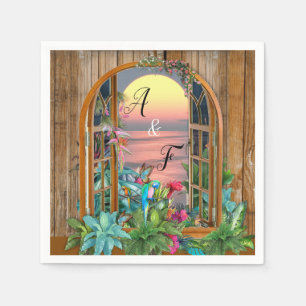 Tropical Flora Paradise at Sunset  Napkins