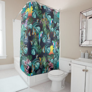 Tropical Flora Paradise at Sunset Shower Curtain