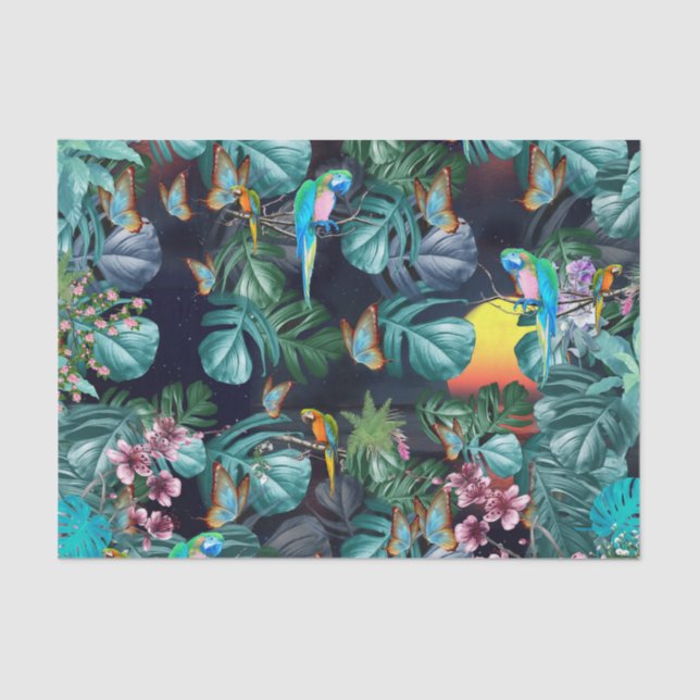 Tropical Flora Paradise at Sunset Tissue Paper (Front)