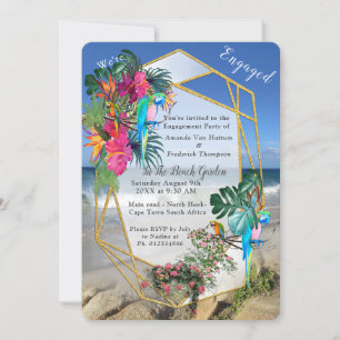Tropical Flora Paradise Beach Scenery Invitation