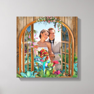 Tropical Flora Paradise Beach Scenery Photo Canvas Print