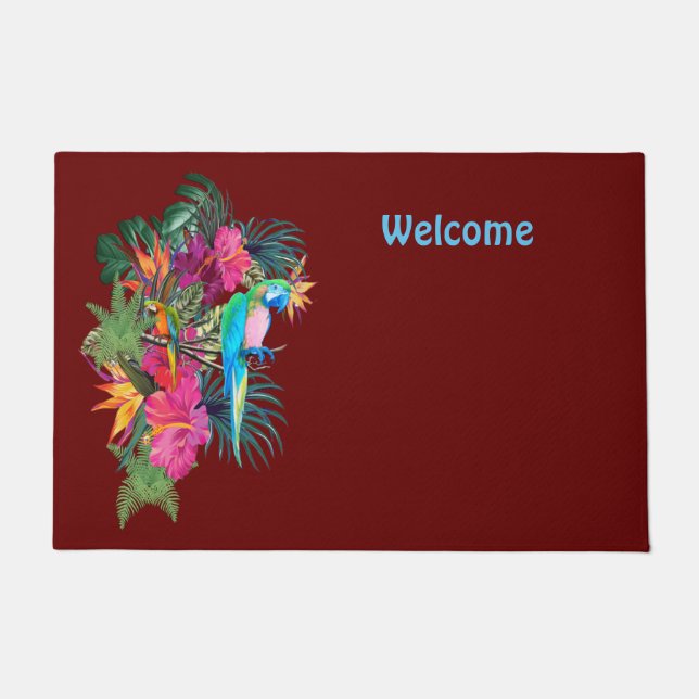 Tropical Flora Paradise Bouquet  Doormat (Front)