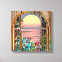 Tropical Flora Paradise Sunset Scenery
